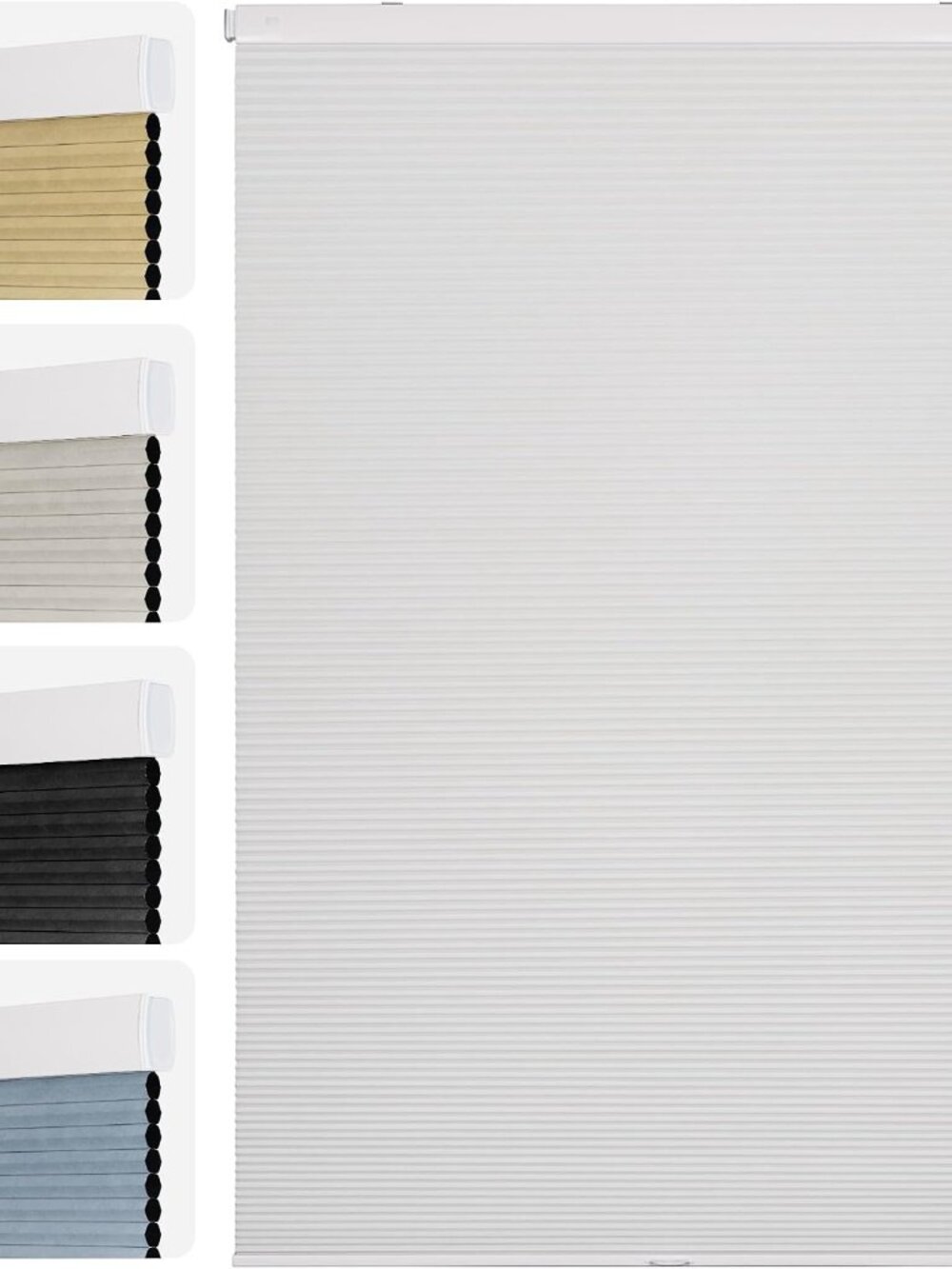 ZELUNA Cordless No Drill Blackout Honeycomb Shades - Thermal Insulation